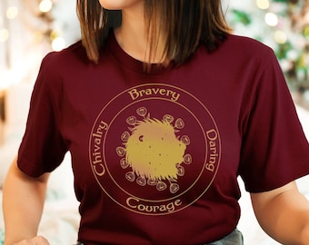 Lion House Florals Shirt, Wizard School Tee, Potterhead Gift