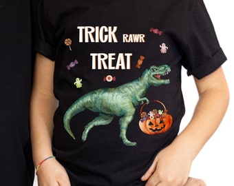 Trick Rawr Treat T-rex Halloween Kid's Shirt