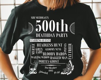 Sir Nicholas 500th Deathday Party T-Shirt | Wizard Halloween Shirt