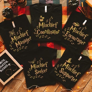 Mischief Manager Customizable HP Shirts, Wizard School Squad Shirts, Pottery Family Shirts, Matching Wizard Christmas Shirts