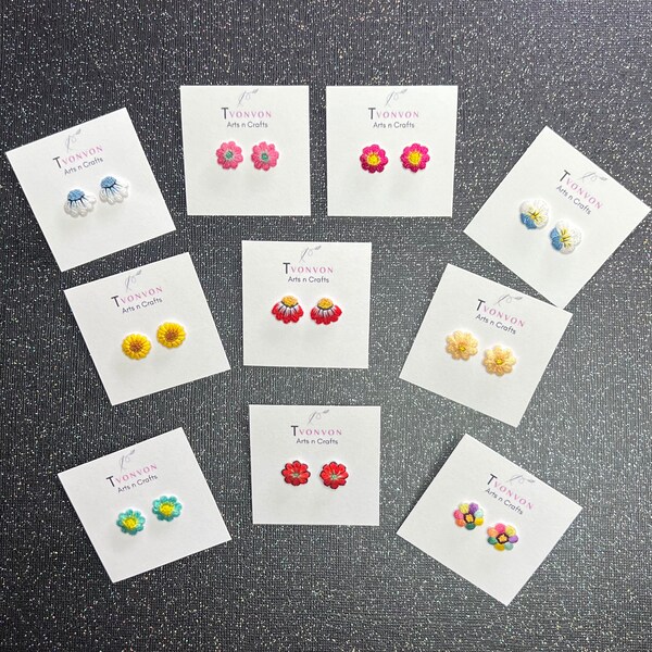 Embroidered Earrings Etsy