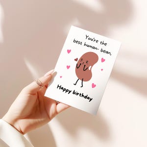Jolie carte d'anniversaire drôle de haricot pour le meilleur ami, soeur, partenaire, petit ami, petite amie, carte d'anniversaire drôle, carte de voeux drôle