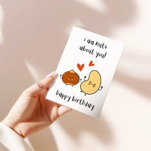 Jolie carte d'anniversaire drôle de noix pour votre meilleure amie, soeur, partenaire, petit ami, petite amie, carte d'anniversaire drôle, carte de voeux drôle