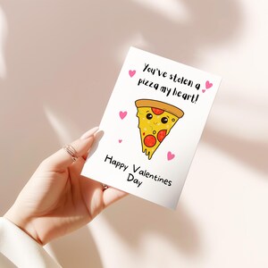 Jolie carte drôle de pizza pour la Saint-Valentin pour meilleure amie, soeur, partenaire, petit ami, petite amie, carte d'anniversaire drôle, carte de voeux drôle