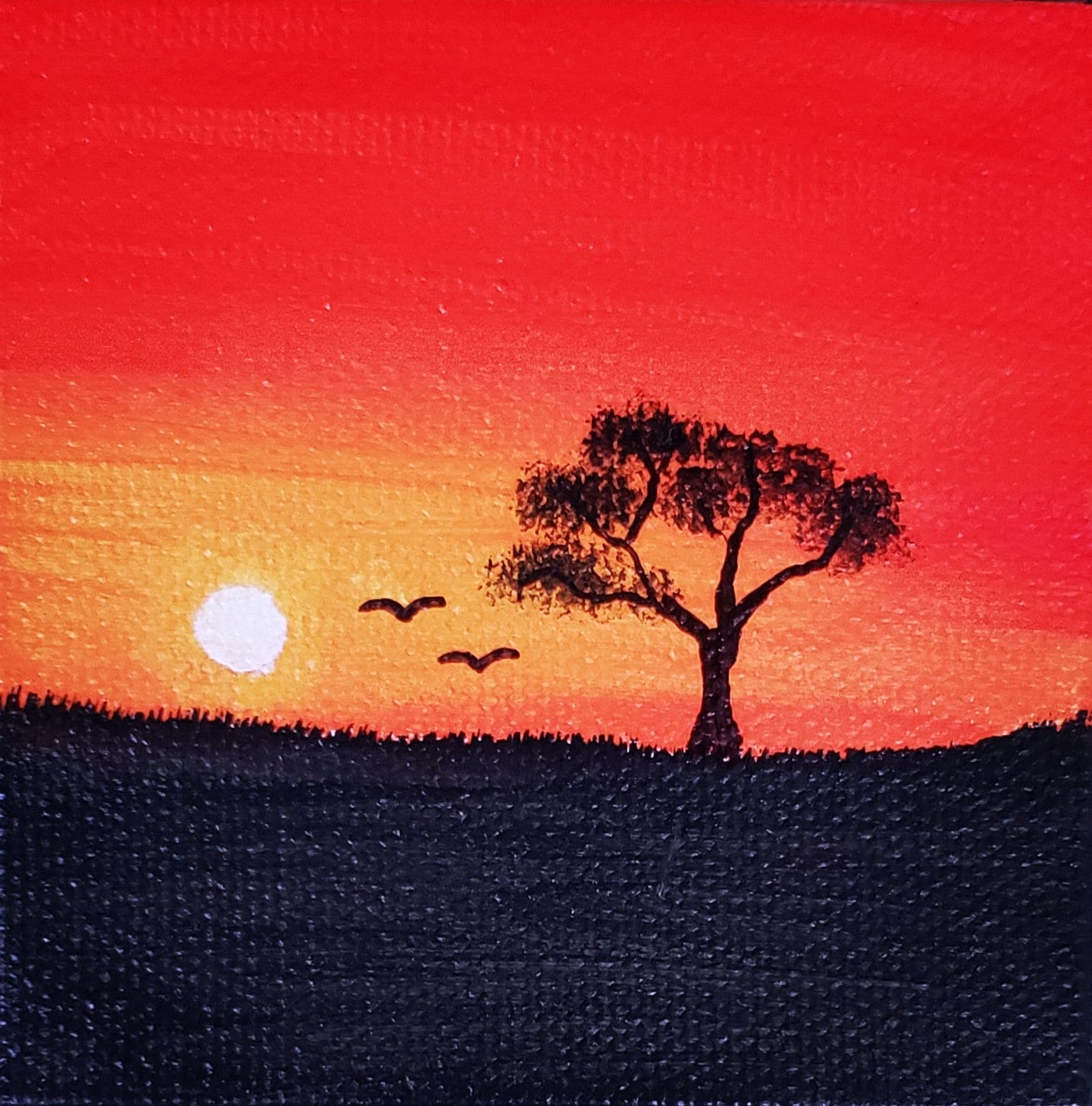 Savanna Sunset Mini Painting - Etsy