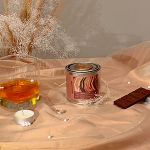 CHOCOLATE Candle | Original Bonbon | white CHOCOLATE & BOURBON Scent | Hand-Poured Gourmet Soy Candles | Metal Tin Candles | Unique Gifts