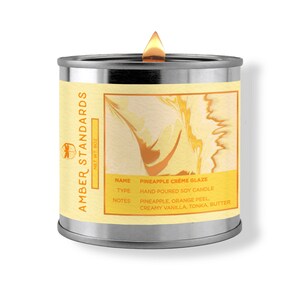 PINEAPPLE Candle | Pineapple Créme Glaze | Orange scent | Hand-Poured Gourmet Soy Candles | Non-Toxic Metal Tin Candles | Unique Pina Colada