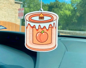 Car Freshener | Peachy Pop | Peach & Orange Scent | Zesty Citrus | Car Accessories | Felt Freshener | Cute Air Freshener |Car Gift Diffuser