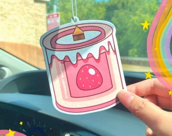 Désodorisant pour voiture parfumé Strawberry Shortcake | Fait main | Parfum original | Accessoires de voiture uniques