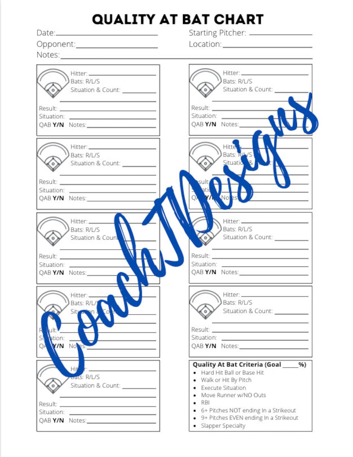 Quality Atbat Chart Package Etsy