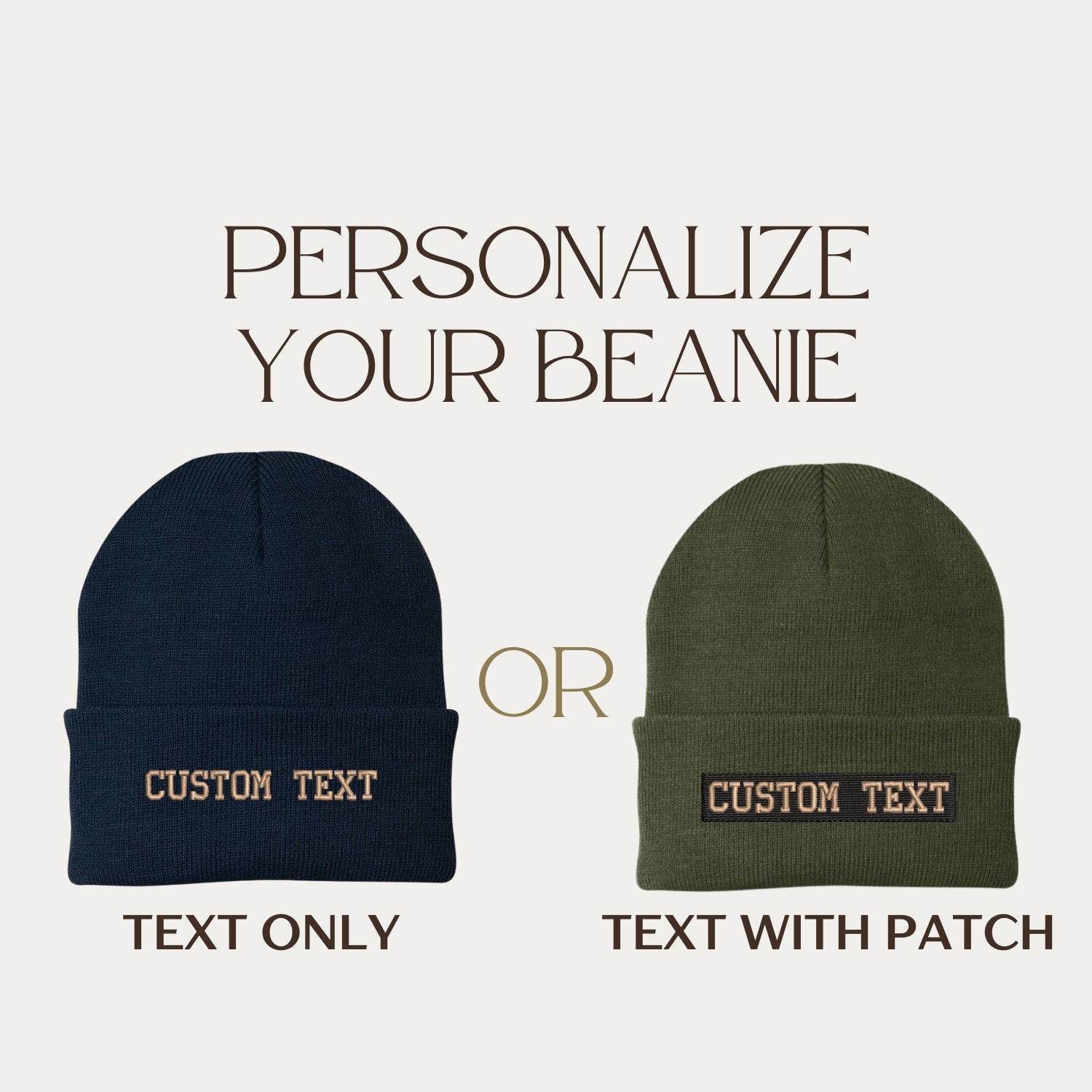 Custom Beanie for Men & Women Wrestlers Outline Black Embroidery Skull Cap Hat 