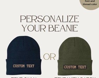 Personalized Embroidered Beanie, Custom Beanie with Name, Customized Cap, Gift for Her, Gift for Him, Present for Friend, Birthday Beanie