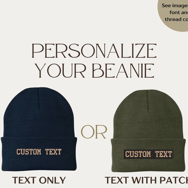 Personalized Embroidered Beanie, Custom Beanie with Name, Customized Cap, Gift for Her, Gift for Him, Present for Friend, Birthday Beanie