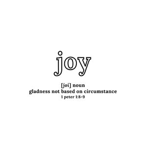 JOY definition Wall art (white), typography printable, instant digital download