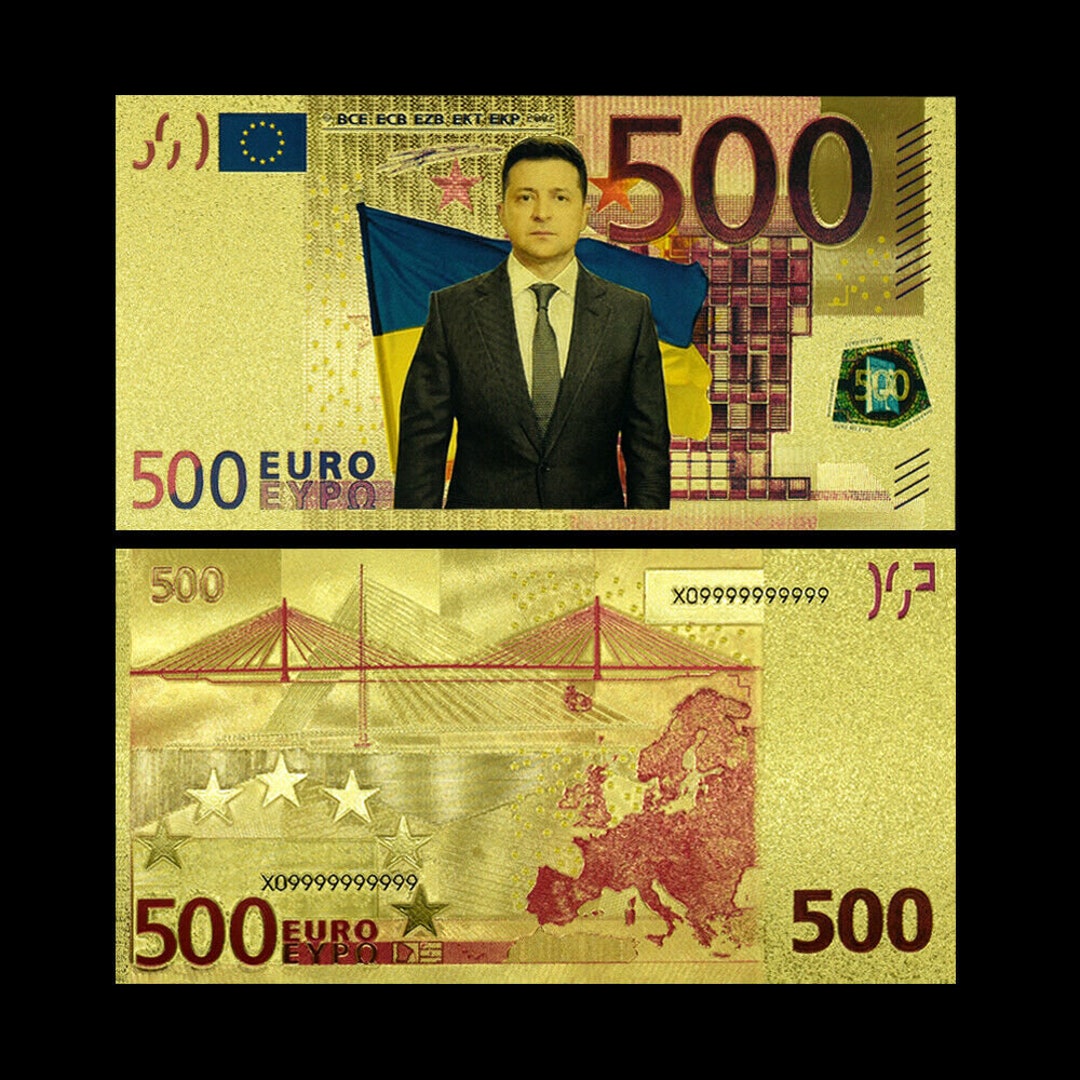 500 Euro Note Zelensky President Ukraine Gold-plated Banknote - Etsy UK