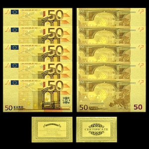Europa Banknoten/50 Euro Banknote/ Gold Plated Banknote/ mit Farbe Souvenier