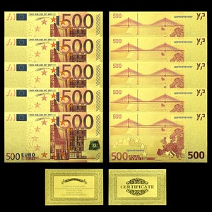 Europe banknotes/500 Euro banknote/Gold Plated banknote/with color souvenir