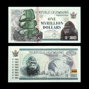 One Myrillion Dollar Banknote Zimbabwe 2008 Bank fresh uncirculated