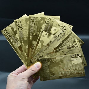 Euro Banknotes/ 24 Karat Gold Plated/Euro Souvenier/Europe Souvenier/