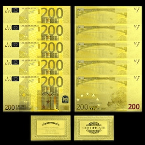 Europa Banknoten/200 Euro Banknote/ Gold Plated Banknote/ mit Farbe Souvenier