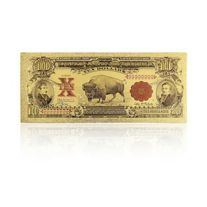 1 Piece 1901 10 Dollars - 24K Gold Plated USA Bank Note