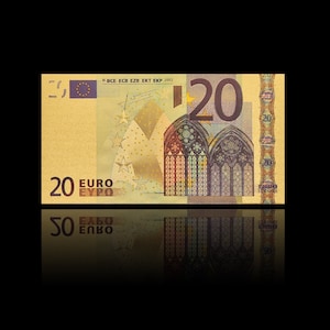 20 Euro Banknote Gold Plated  mit Farbe Souvenier