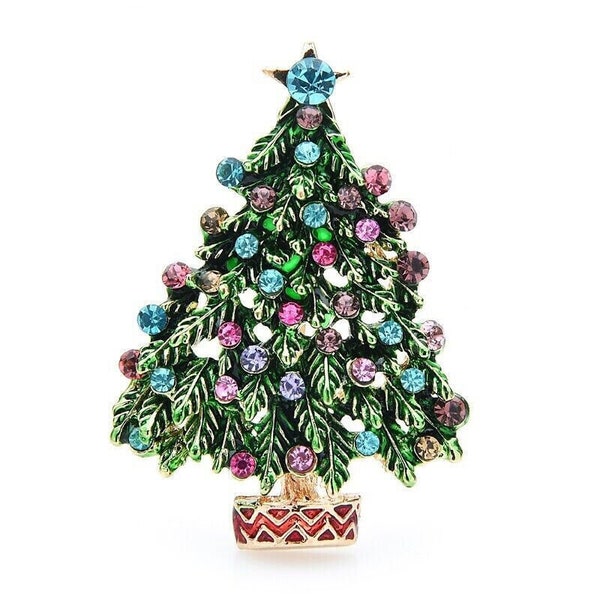 Christbaum Brosche, Weihnachts Schmuck, Weihnachtsbaum Brosche