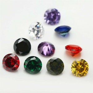 Hermosa zirconia cúbica multicolor AAA - imitaciones - tamaños 3 a 7 mm