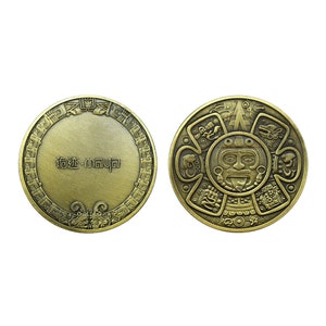 Pièce de monnaie maya, civilisation maya, médaille de la forêt tropicale,