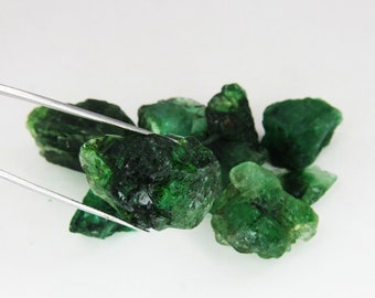 Natural green emerald rough stones 2 pieces approx. 50 carat