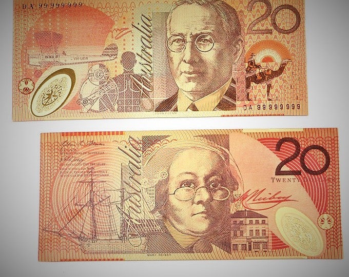 Australia 5 Dollar UNC Banknote of Queen Elizabeth. Billetes Australia