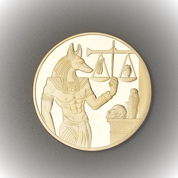 Ägyptische Pharao Anubis Medaille Gold Plated