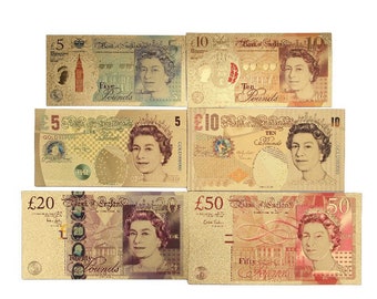 Queen Elisabeth Großbritannien Pfund  - 24 K vergoldet 4er oder 6er Satz