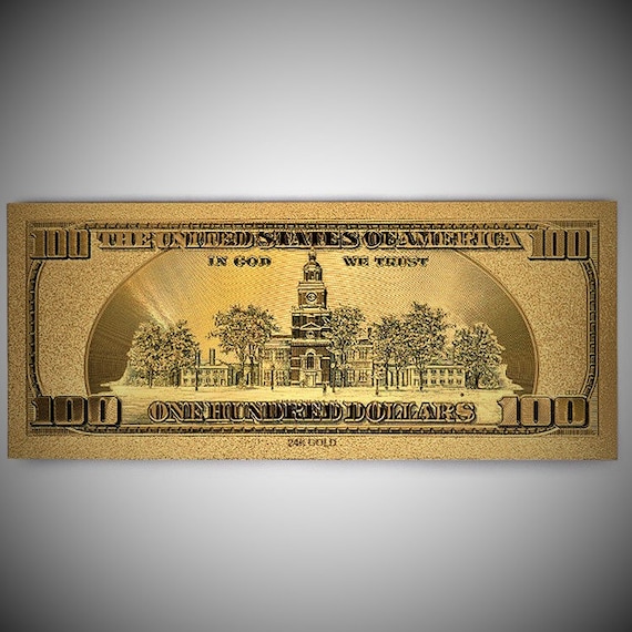 アメリカ 100 ドル紙幣 金メッキ カラーお土産 - Etsy 日本