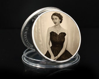 Queen Elizabeth Medaille in Silber Plated mit Farbe