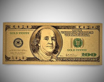 純金100ドル紙幣　縁起物インテリア 純金100ドル紙幣縁起物インテリア