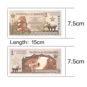 7 different dollar banknotes Zimbabwe bank fresh uncirculated