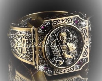 Beautiful men's religious ring size 9 to 12