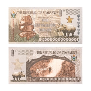 Zimbabwe Dollar Banknotes Bank Fresh Uncirculated 4 Motifs