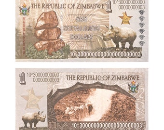 Zimbabwe Dollar Banknotes Bank Fresh Uncirculated 4 Motifs