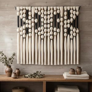 Tapiz de pared XXL de macramé: arte bohemio de fibra con cuerda anudada