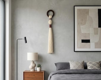 Caralarga Linen Wall Art: Wrapped Rope Tapestry, Textured Decor