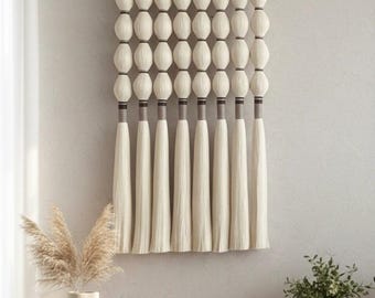 Lomas Style Macrame Wall Hanging: Extra Long Boho Fiber Art
