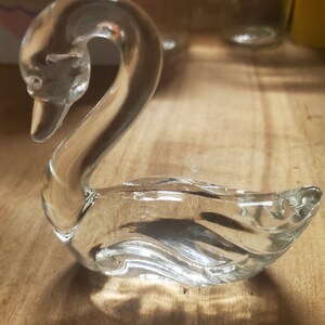 Vintage Fenton Clear Glass Swan Figurines