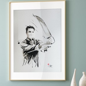 Ink drawing on kung fu - Kung fu master - Bart Jam Dao