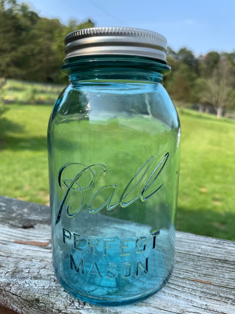 ball mason jar with fruit design