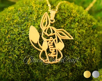 Glaceon Personalized Name Necklace • Sterling Silver Eeveelution Pendant