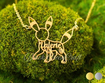 Umbreon Personalized Necklace • 925 Sterling Silver Eeveelution Pendant
