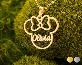 Collana personalizzata di Minnie Mouse • Ciondolo in argento sterling