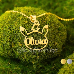 Pikachu-ketting • Pikachu-hanger • Gepersonaliseerde ketting • Verjaardagscadeau • Cadeaus voor kinderen • Cadeau voor haar